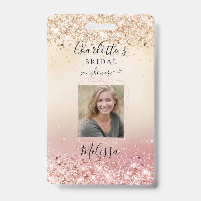 Crachá Moderno Dourado-Rosa Dourado (Imitação) (Frente)