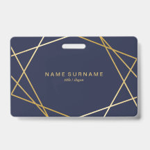 Moderno Minimalista Chic Dourado Geométrico Azul M