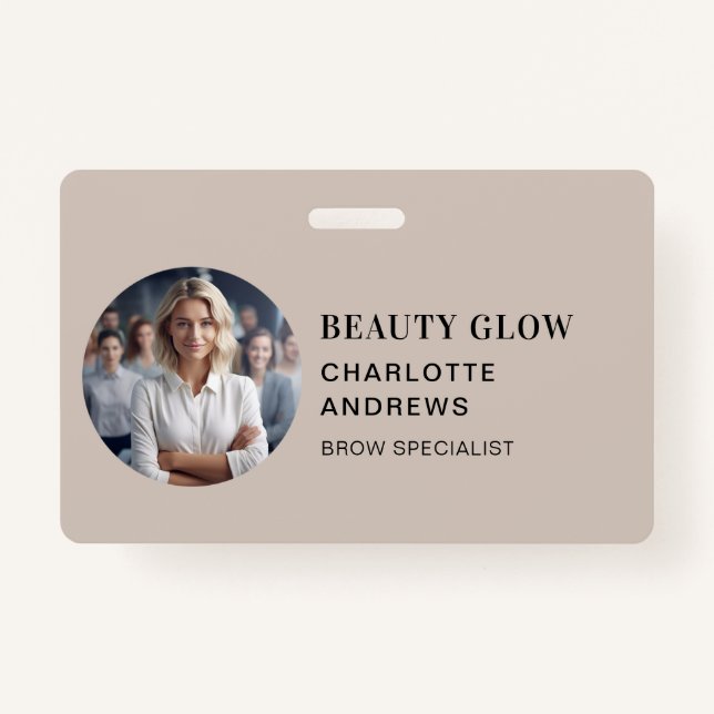 Crachá Moderno, Mínimo, Foto, Salão (Frente)