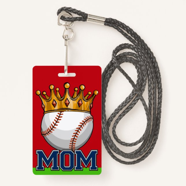 Crachá MOM Lanyard Baseball (Frente com cordão)