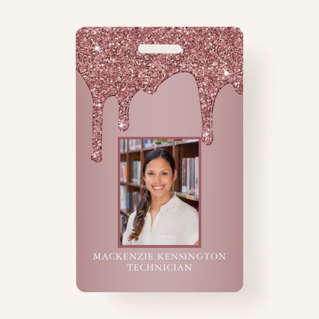 Crachá Monograma de brilho brilhante com brilho Dourado p (Frente)