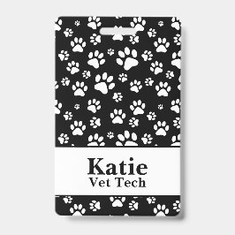 Crachá Monograma de Impressão de Paula Preta e Branca