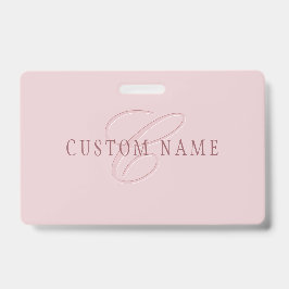 Crachá Monograma Elegante | Ouro Rosa