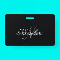 Monograma Personalizado Único de Nomes Preto e Bra