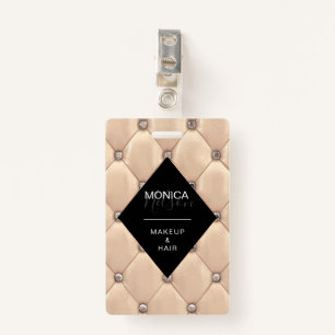 Crachá monograma tufado de ouro luxuoso