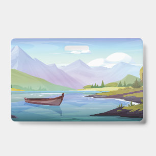 Crachá Montanha bonita com lago