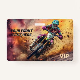 Crachá Motocross de texto personalizado