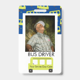 Crachá Motorista de Ônibus Escolar Distintivo de Confetes