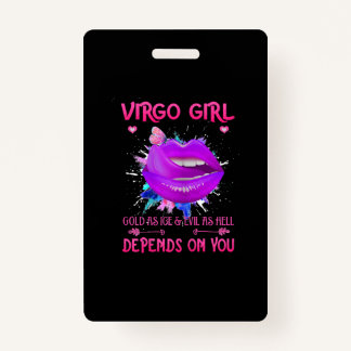 Crachá Mulheres Virgo Girl Lábios de setembro Rainha Aniv