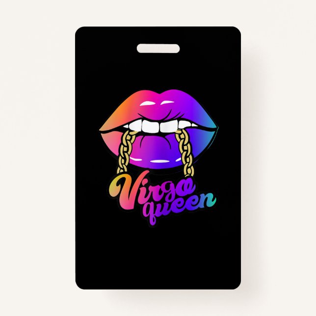 Crachá Mulheres Virgo Rainha Zodioca Lábios agosto setemb (Frente)