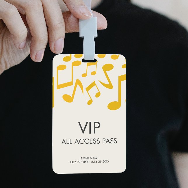 Crachá Music Concert Festival All Access VIP Pass (Music Concert Festival All Access VIP Pass Badge)