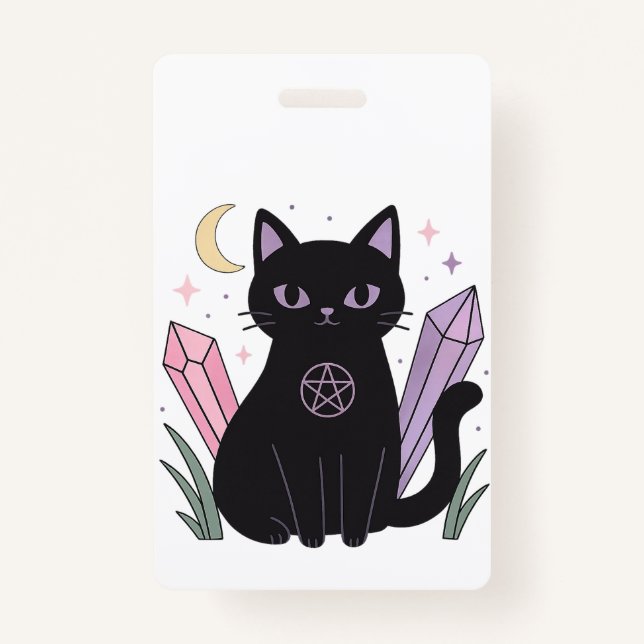 Crachá Mystic Cat” Pastel Goth Badge (Frente)