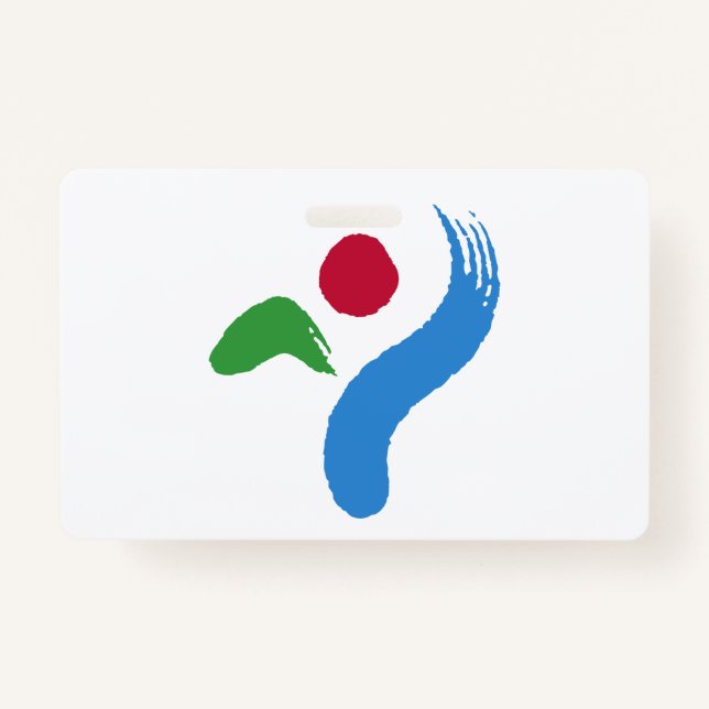 Crachá Name Badge with flag of Seoul, South Korea (Frente)