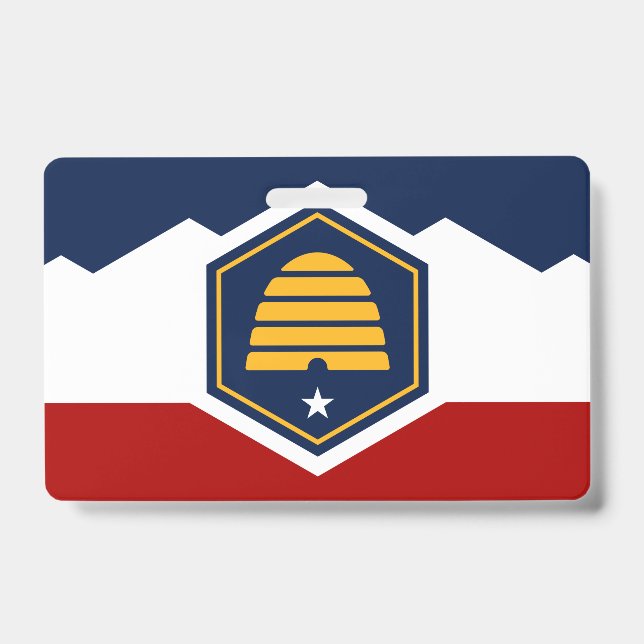 Crachá Name Badge with flag of Utah, USA (Frente)