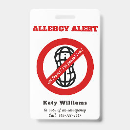 Crachá Não para mim, estou livre de amendoim! Alerta de A