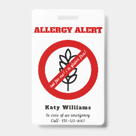 Crachá Não para mim, eu sou intolerante ao glúten! Alerta