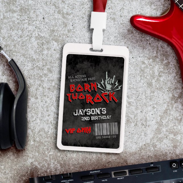 Crachá Nascer Dois Roteiros - segundo aniversário VIP Tod (Born Two Rock - All Access Backstage Pass)