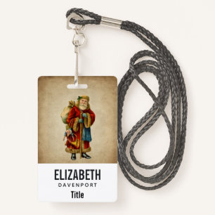 Crachá Natais vintages Velho Pai Natal