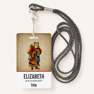 Crachá Natais vintages Velho Pai Natal