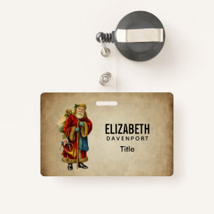 Crachá Natais vintages Velho Pai Natal