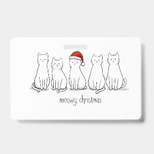 Crachá Natal da Gatinha Feliz Natal Gato Fofinho Gatos Pa
