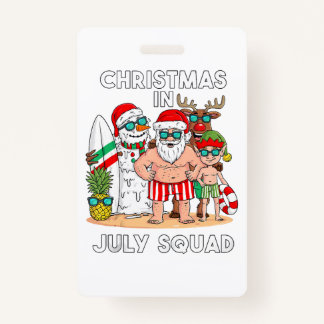 Crachá Natal Em Julho De Férias De Praia T-Shirt