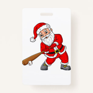 Crachá Natal Papai Noel Baseball Pitcher Boys T