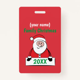 Crachá - Natal personalizado da família (adicionar