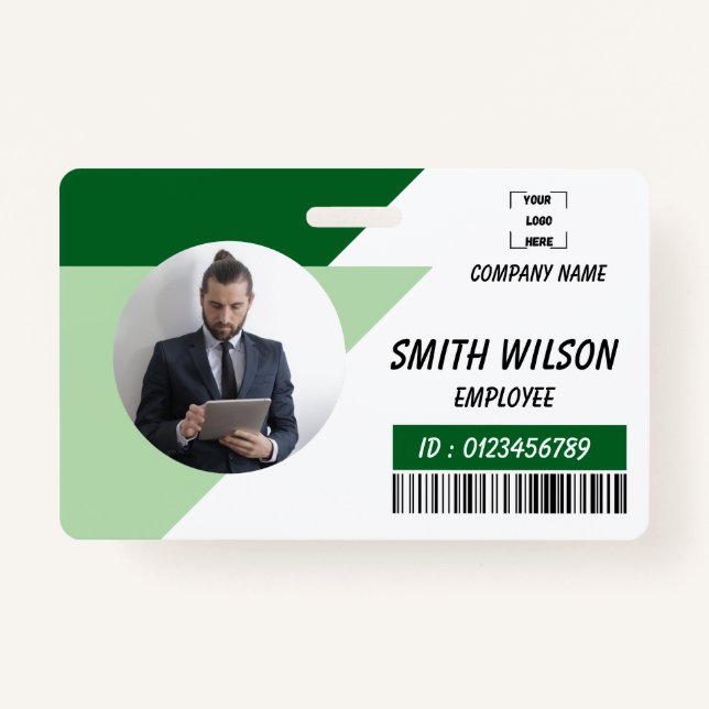 Crachá Navy | Employee Photo ID Company Security Badge (Frente)