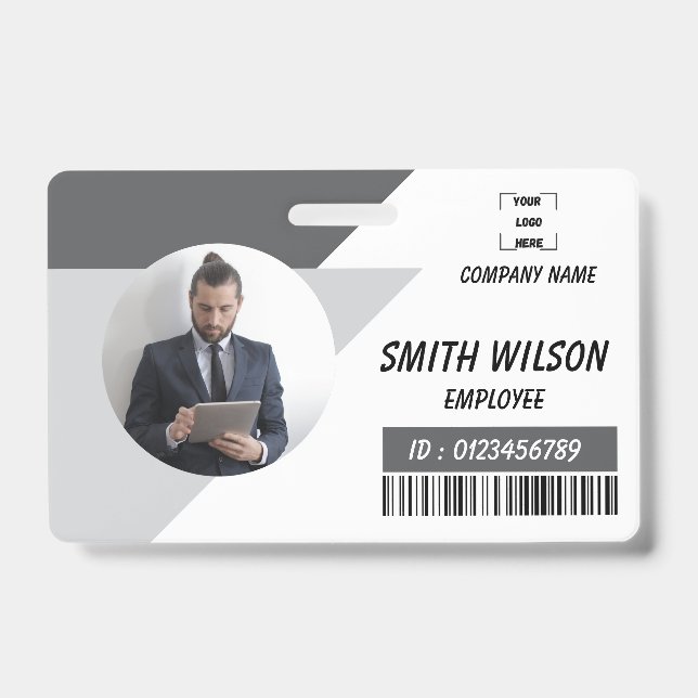 Crachá Navy | Employee Photo ID Company Security Badge (Frente)