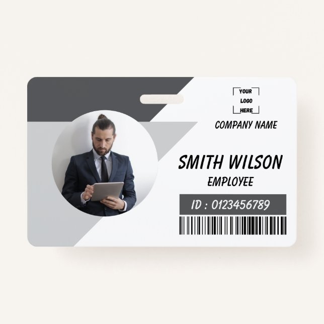 Crachá Navy | Employee Photo ID Company Security Badge (Frente)