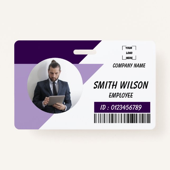 Crachá Navy | Employee Photo ID Company Security Badge (Frente)