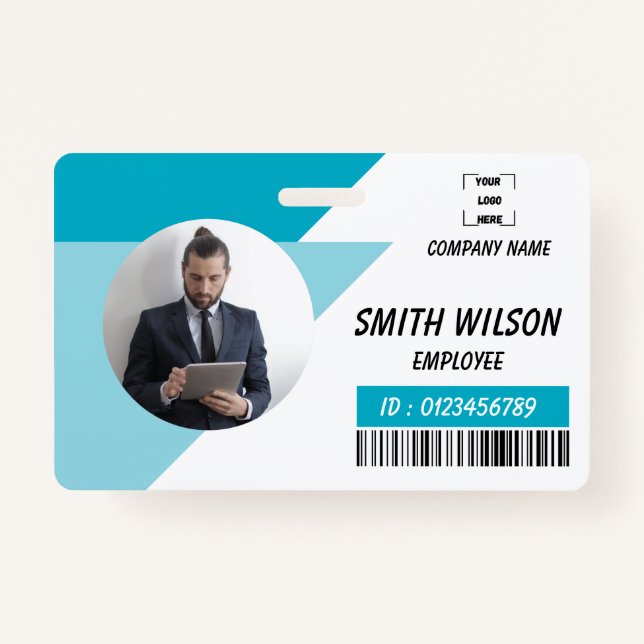 Crachá Navy | Employee Photo ID Company Security Badge (Frente)