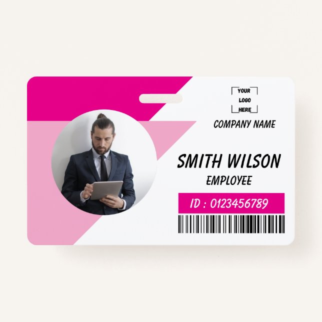 Crachá Navy | Employee Photo ID Company Security Badge (Frente)