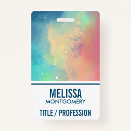 Crachá Nebulosa do Espaço Verde Moderno e Vermelho