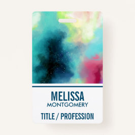 Crachá Nebulosa do Espaço Verde Moderno e Vermelho