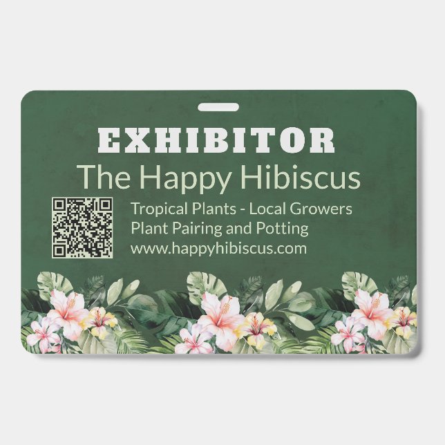 Crachá Negócios de Flores Personalizadas (Frente)