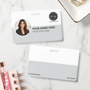 Crachá Negócios de Foto e Logotipo Personalizados
