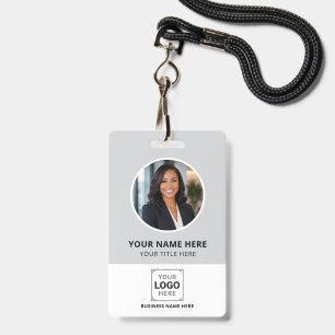 Crachá Negócios de Foto e Logotipo Personalizados