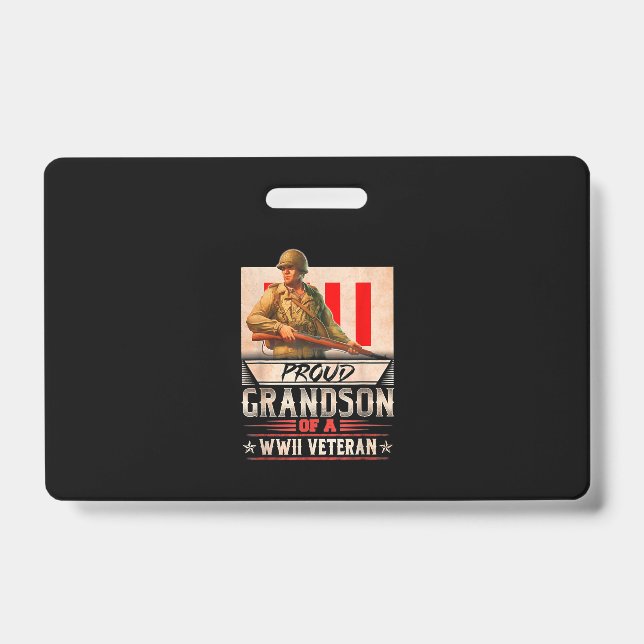Crachá neto Orgulhoso De Um Veterano Wwii (Frente)