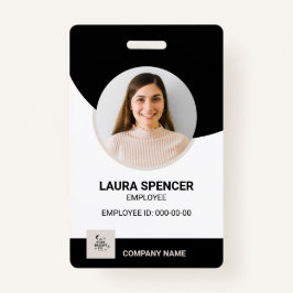 Crachá Neutral Moderno de ID de Foto do Funcionári