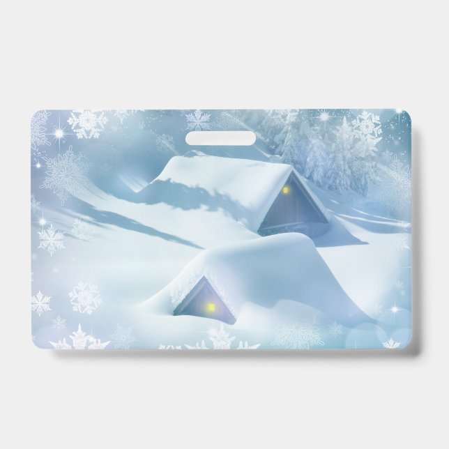 Crachá Neve derramada no telhado de uma floresta (Frente)