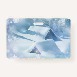 Crachá Neve derramada no telhado de uma floresta