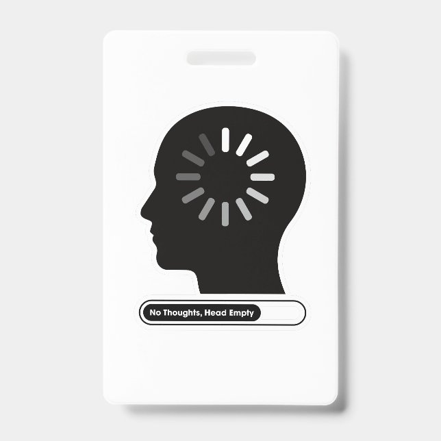 Crachá No Thoughts Head Empty Minimalist Head (Frente)