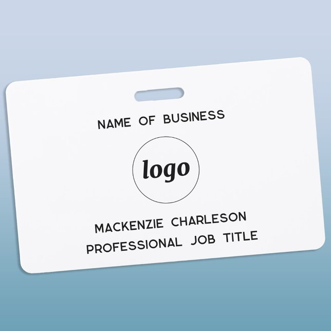 Crachá Nome comercial do logotipo (Simple logo with custom text business promotional branding professional staff name tag)
