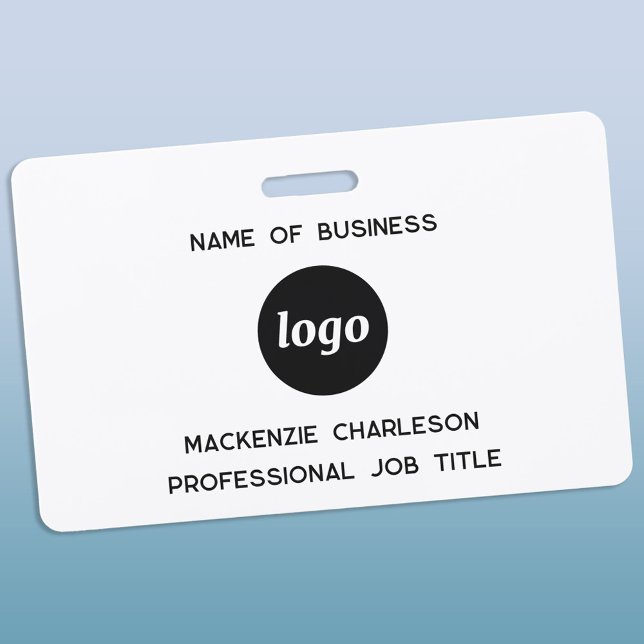 Crachá Nome comercial do logotipo (Simple logo with custom text business promotional branding professional staff name tag)
