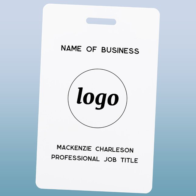 Crachá Nome comercial do logotipo (Simple logo with custom text business branding promotional name badge)