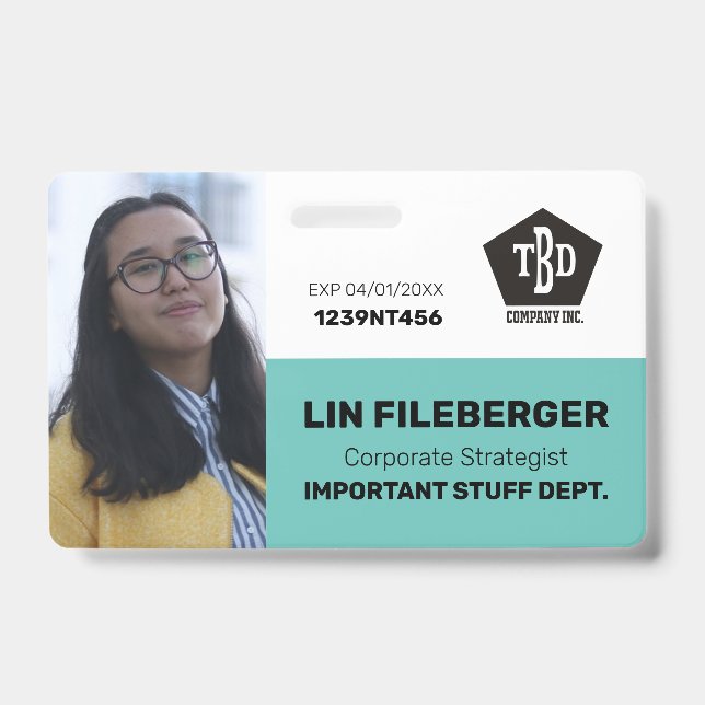 Crachá Nome da empresa do cartão de identificação de foto (Frente)