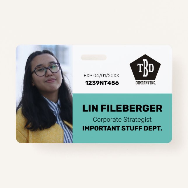 Crachá Nome da empresa do cartão de identificação de foto (Frente)