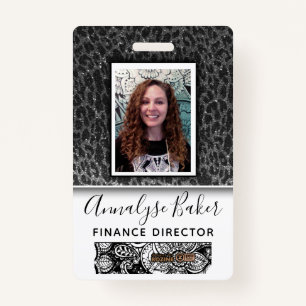 Crachá Nome da Foto do Enfermeiro do Enfermeiro Preto Che